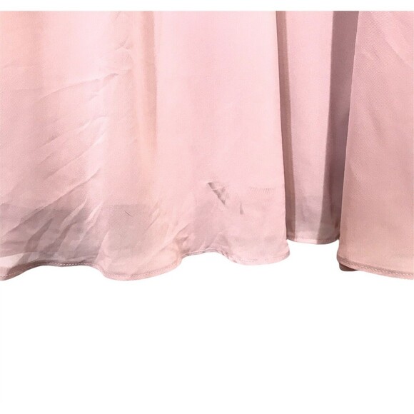 REVELRY Chiffon Pleated Sleeveless V-neck Cross Strappy Back Gown Dress Size 14 - Picture 7 of 12